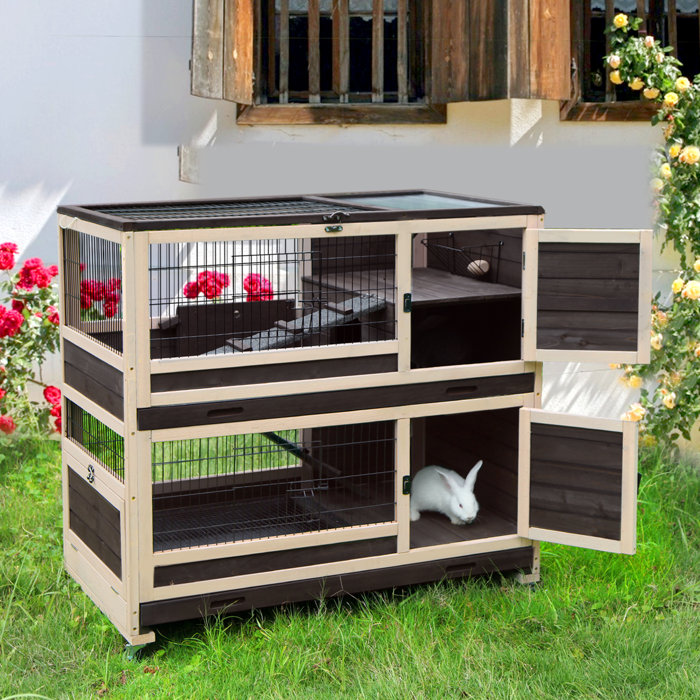 Tucker Murphy™ Pet Shanitaortia Weather Resistant Rabbit Hutch with